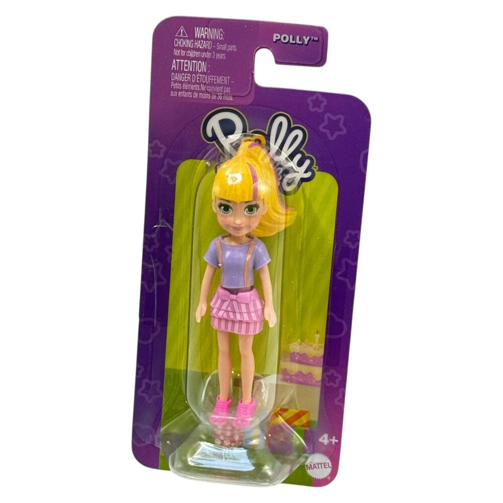 Polly Pocket Polly Doll 3.5 in Purple Top Pink Skirt Mattel 2024 New‎